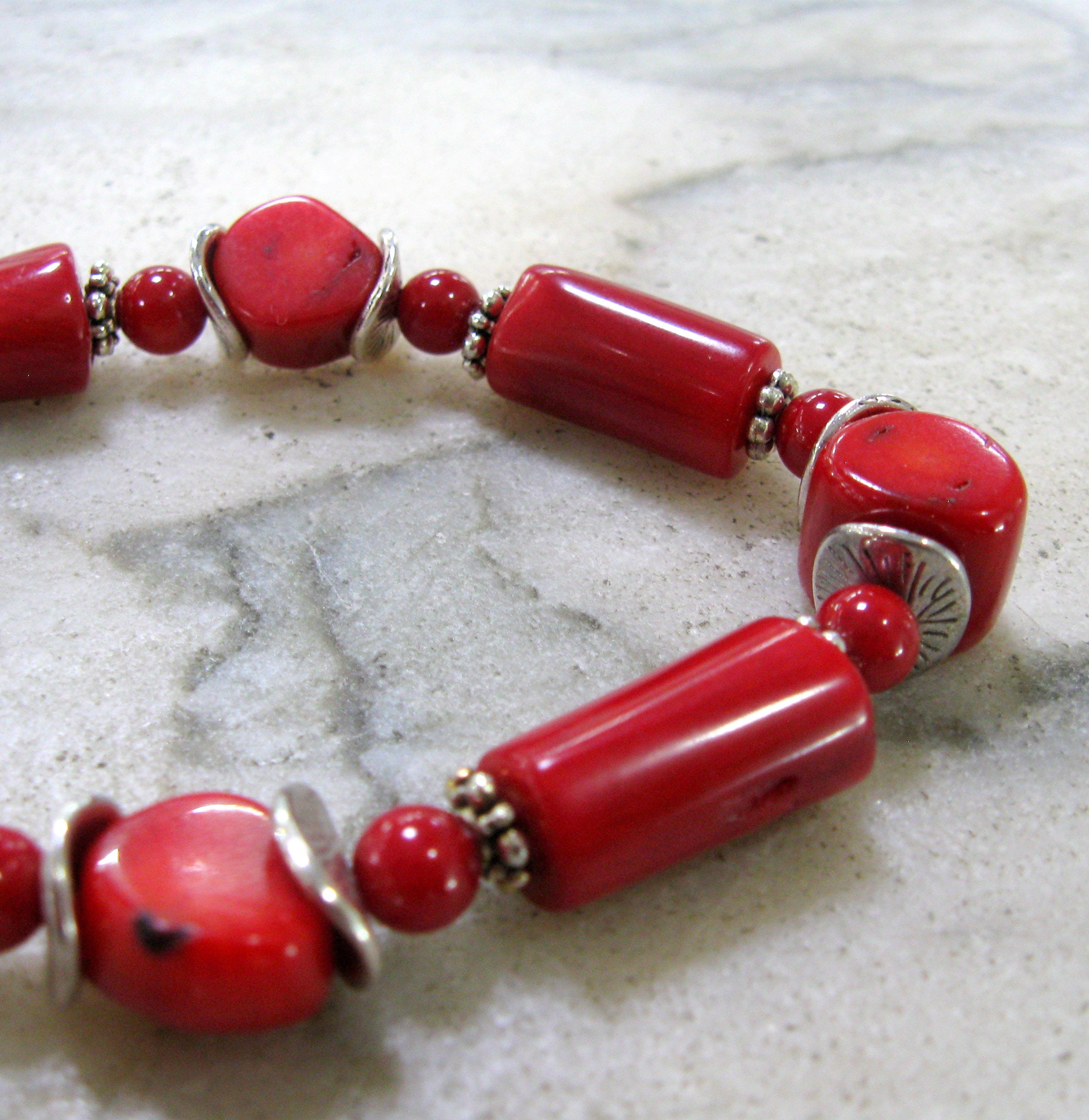 Natural Red Coral Bracelet Wrist Size 17.5 Cm 7 Inches Coral Etsy UK