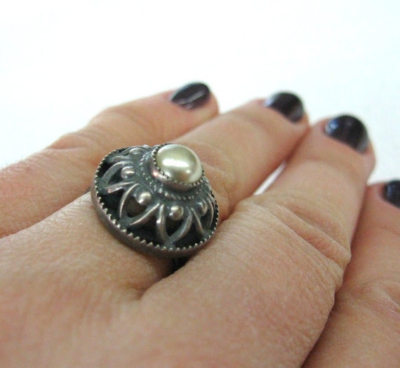 Russian Antique Vintage rings for women Faux pear… - image 1