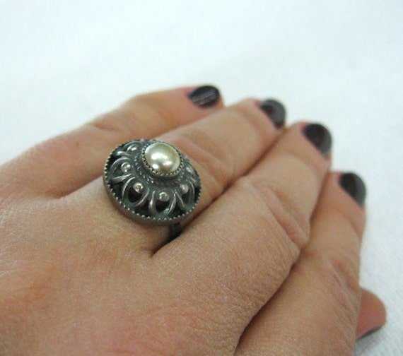 Russian Antique Vintage rings for women Faux pear… - image 7