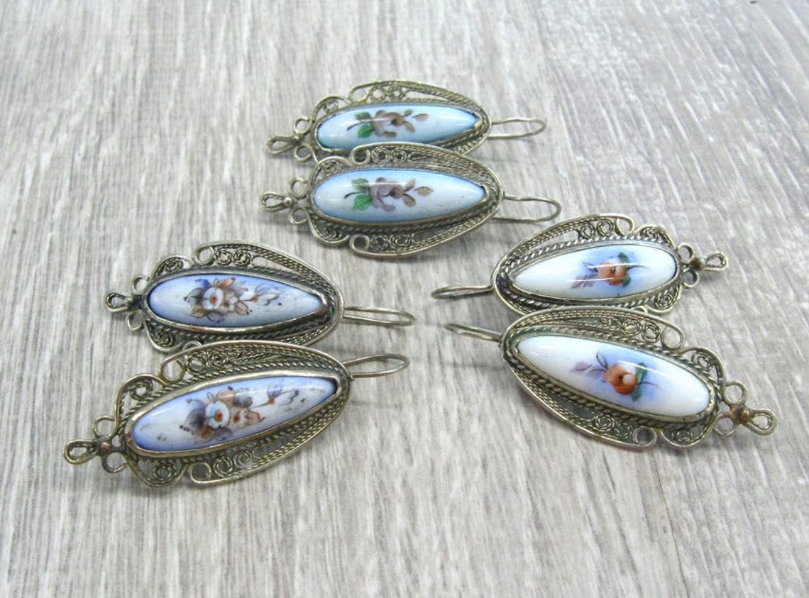 Antique wedding jewelry collector's gift vintage enameled Etsy