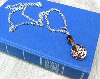 Collar de cadena Lariat Y, collar de cadena Rolo bañado en plata con dije de piedra ámbar, gargantilla ajustable, joyería de moda, regalo para mujer
