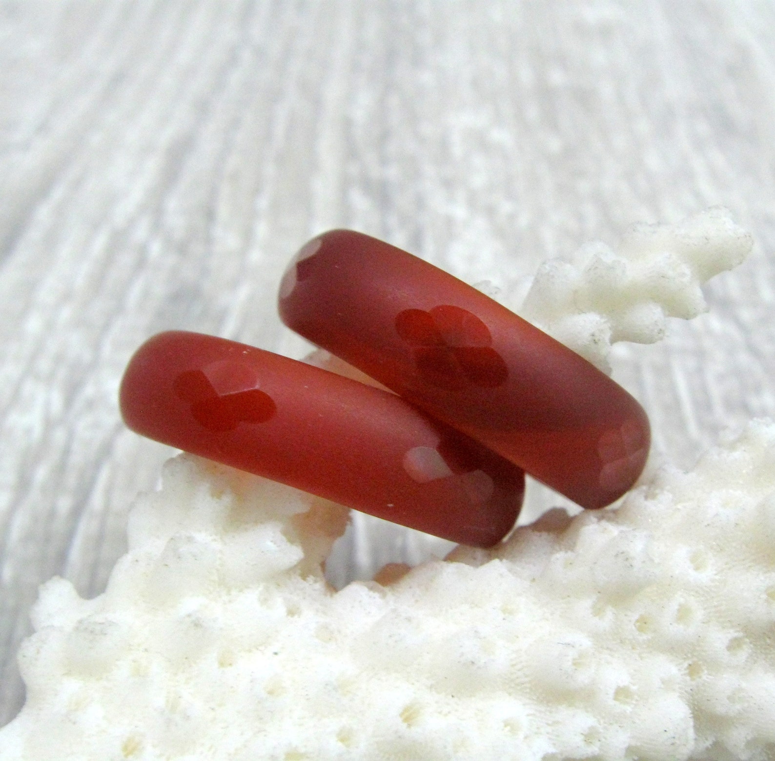 Red Agate Carnelian Solid Band Ring Crystal Quartz Gemstone Healing Jewelry #8 - Foto 12