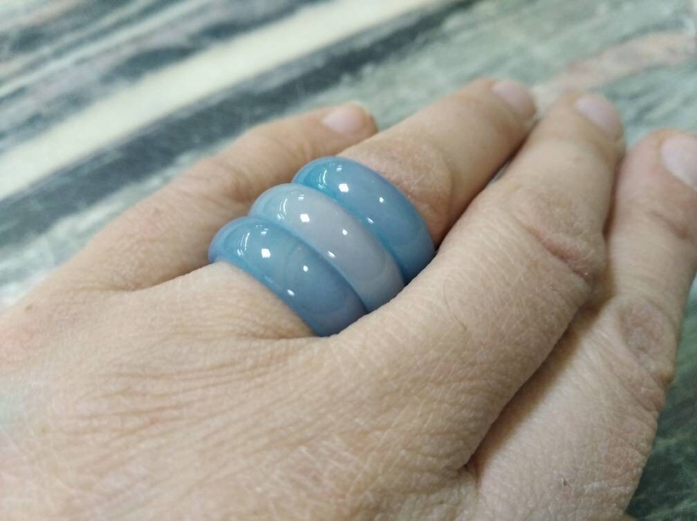 Real Natural Agate /Gem Stone Ring Bands 6mm Wide 15 Sizes/14 Colors Unisex Midi Real Natural Agate /Gem Stone Ring Bands 6mm Wide 15 Sizes/14 Colors Unisex Midi