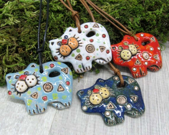 Cute Cat pendant Ceramic kitty necklace cat lover gift for cat lady Cat jewelry large cat pendant ceramic animal necklace pottery jewelry