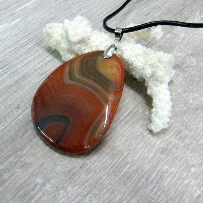 Fire Agate Bracelet and Pendant Set Gemstone Jewelry Natural - Etsy