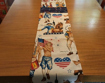 Fourth of July Revere Washington Lincoln Hottie Patriots Table Runner