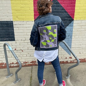 Quilted Patchwork Denim Jacket upcycled Torrid Sz 2