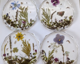 Made To Order: Handmade Large Floral and Insect Resin Coasters