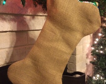 Burlap dog bone stocking