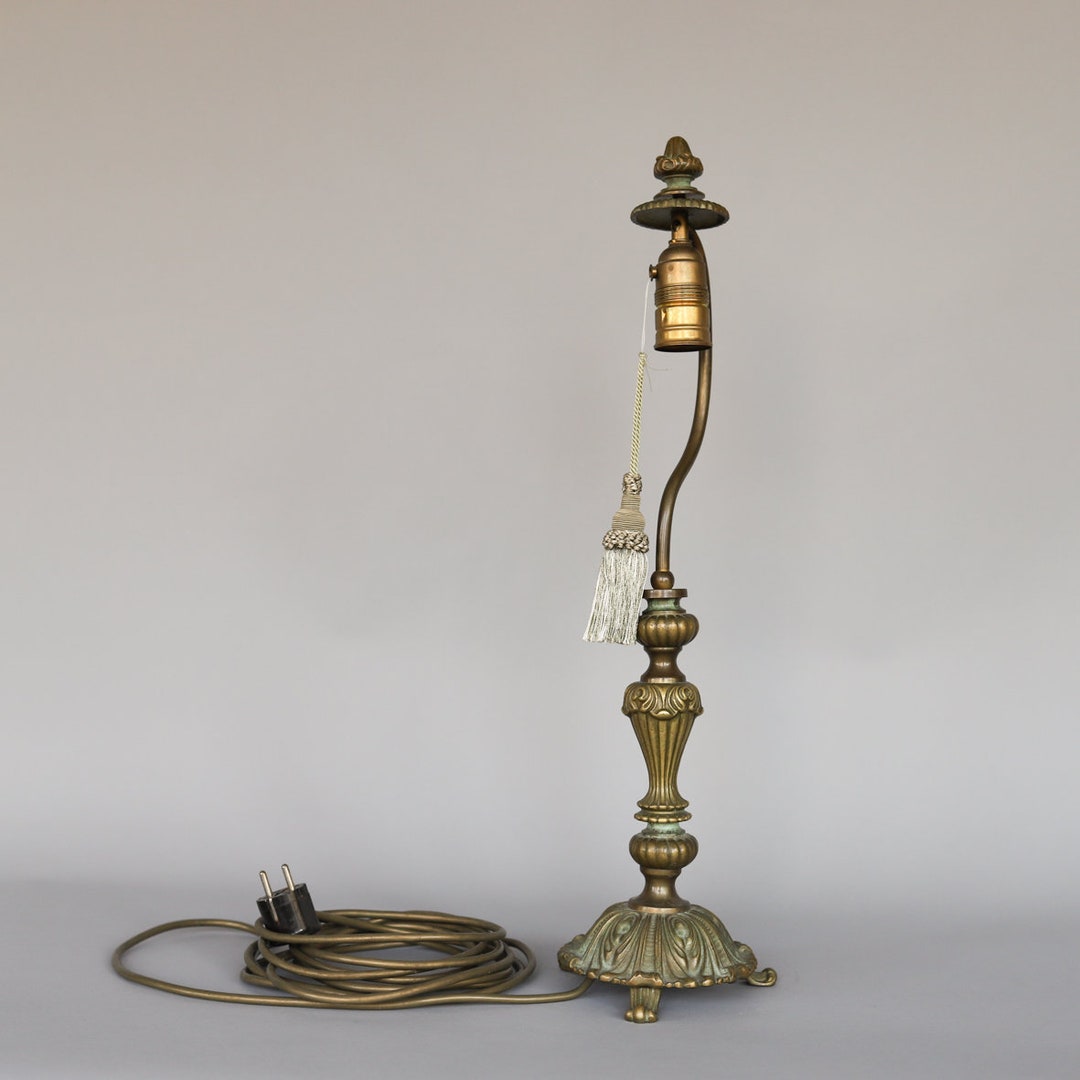 Vintage Brass Lamp Base With Beautiful Details Etsy
