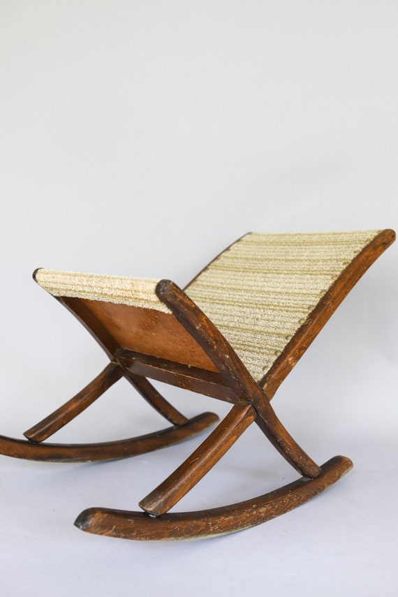 Vintage Rocking Chair for Legs wooden Rocking Footstool