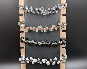 Gemstone Crystal Chip Hemp Cord Bracelet