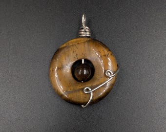Wire Wrapped Tiger's Eye Pendant