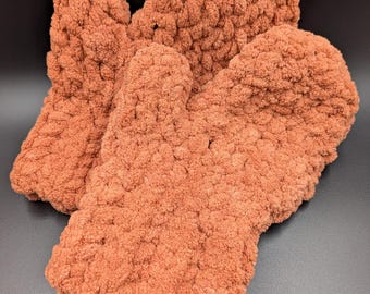 Plush Crochet Chicken Nugget Mittens
