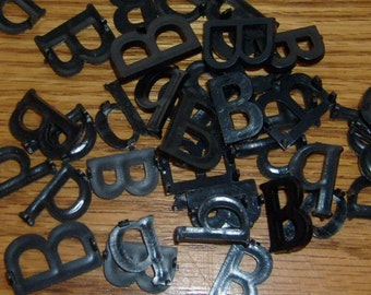 vintage LETTERS BLACK  B sign letters plastic small letters lot