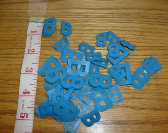 vintage LETTERS BLUE B sign letters plastic small letters lot