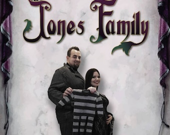 Adams Family Pregnancy Announcement: Three-Legged Baby Onesie Prop