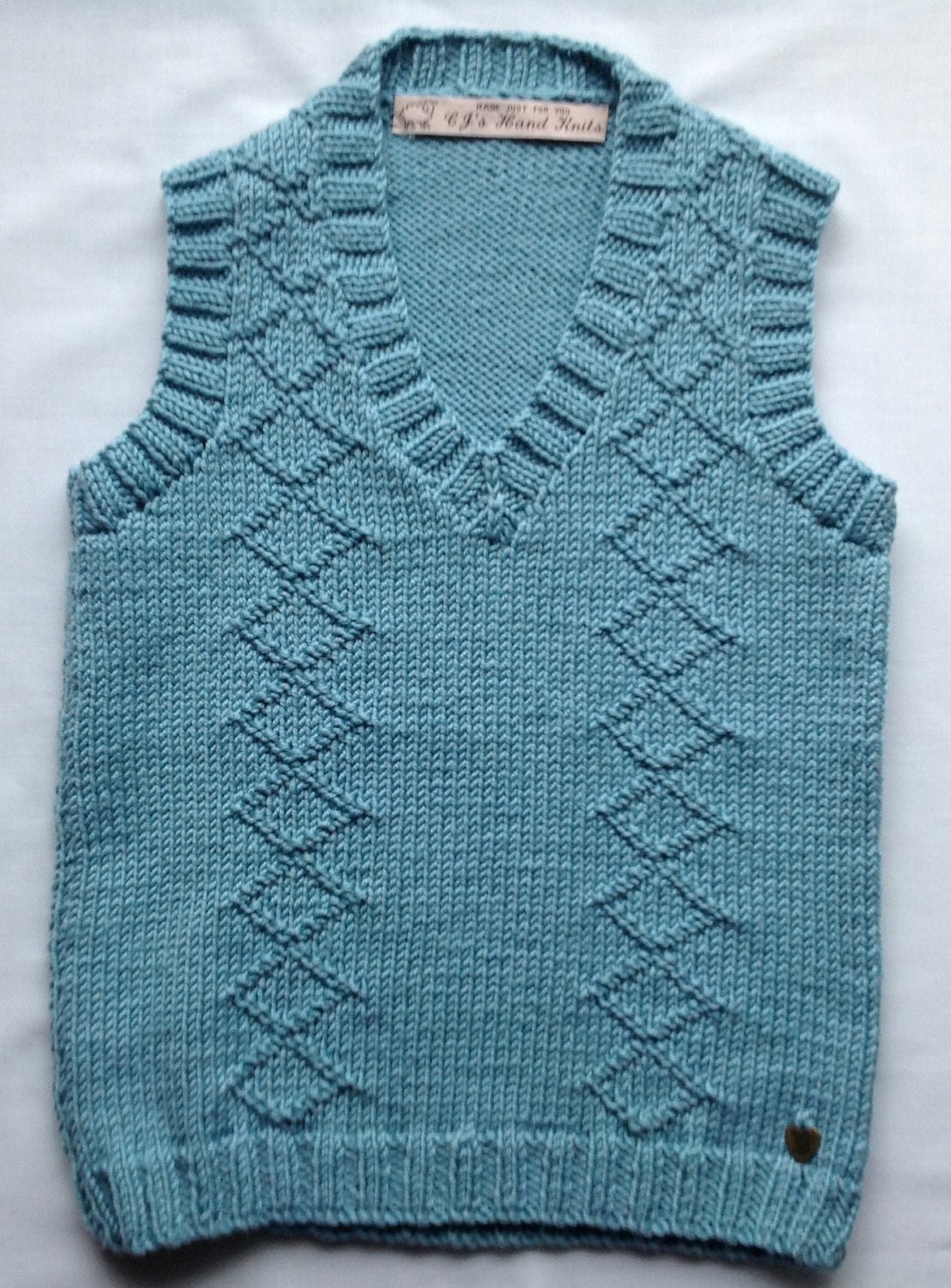 Knitted Tank Top Boys Toddler Vest Sweater Blue Pullover Etsy