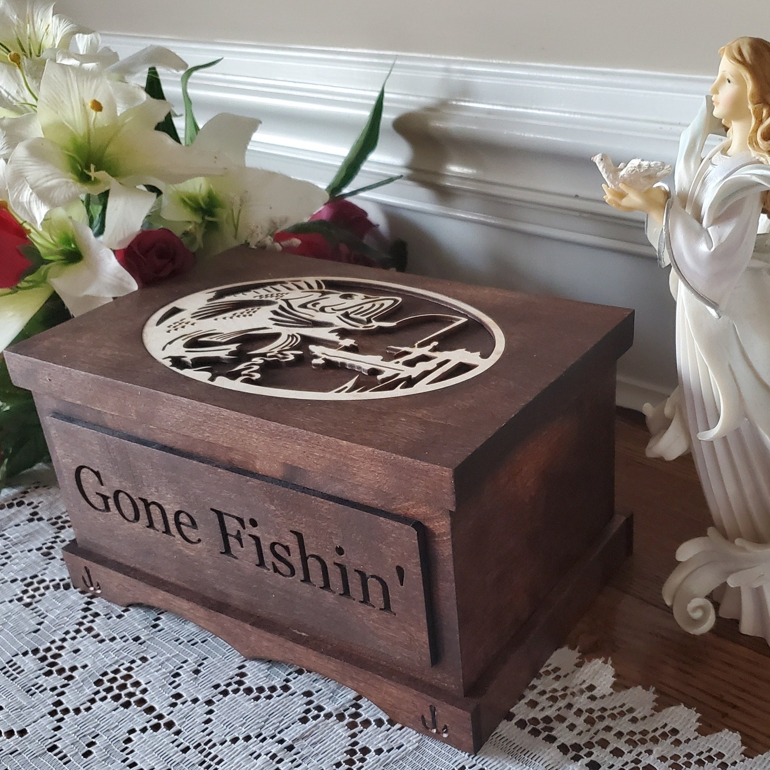 Gone Fishing Cremation Urn for Human Ashes Personalized 3D Etsy