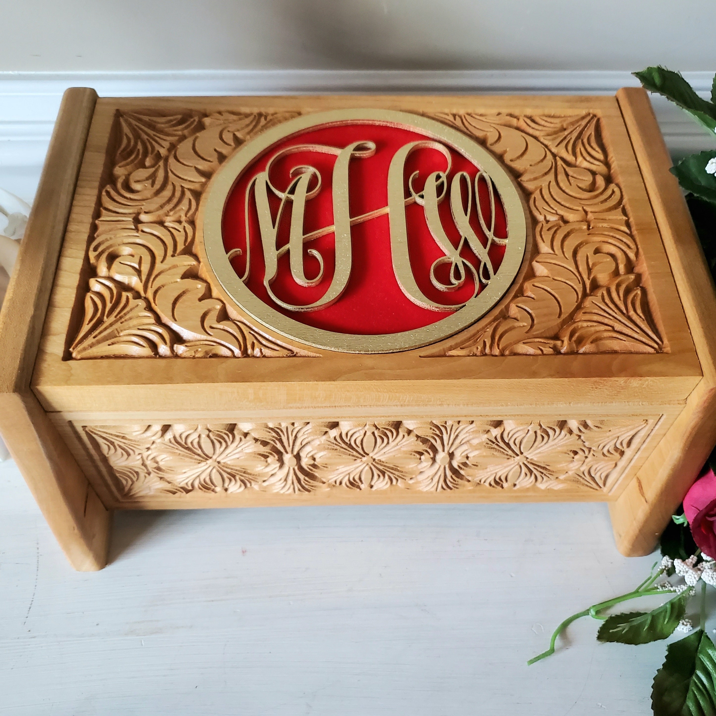 Monogram Urns Custom Wood Urns For Humans Personalized Etsy