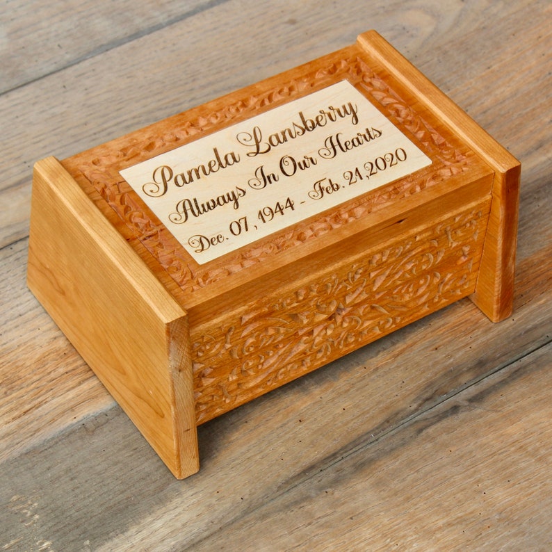 Elegant Personalized Wood Urn Box for Cremation Beautiful Etsy New