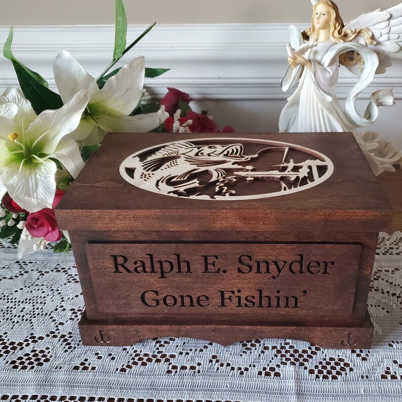Gone Fishing Cremation Urn for Human Ashes Personalized 3D Etsy