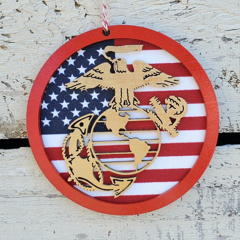 Marine Corps Christmas Ornament Handmade Wood Ornament USMC Etsy
