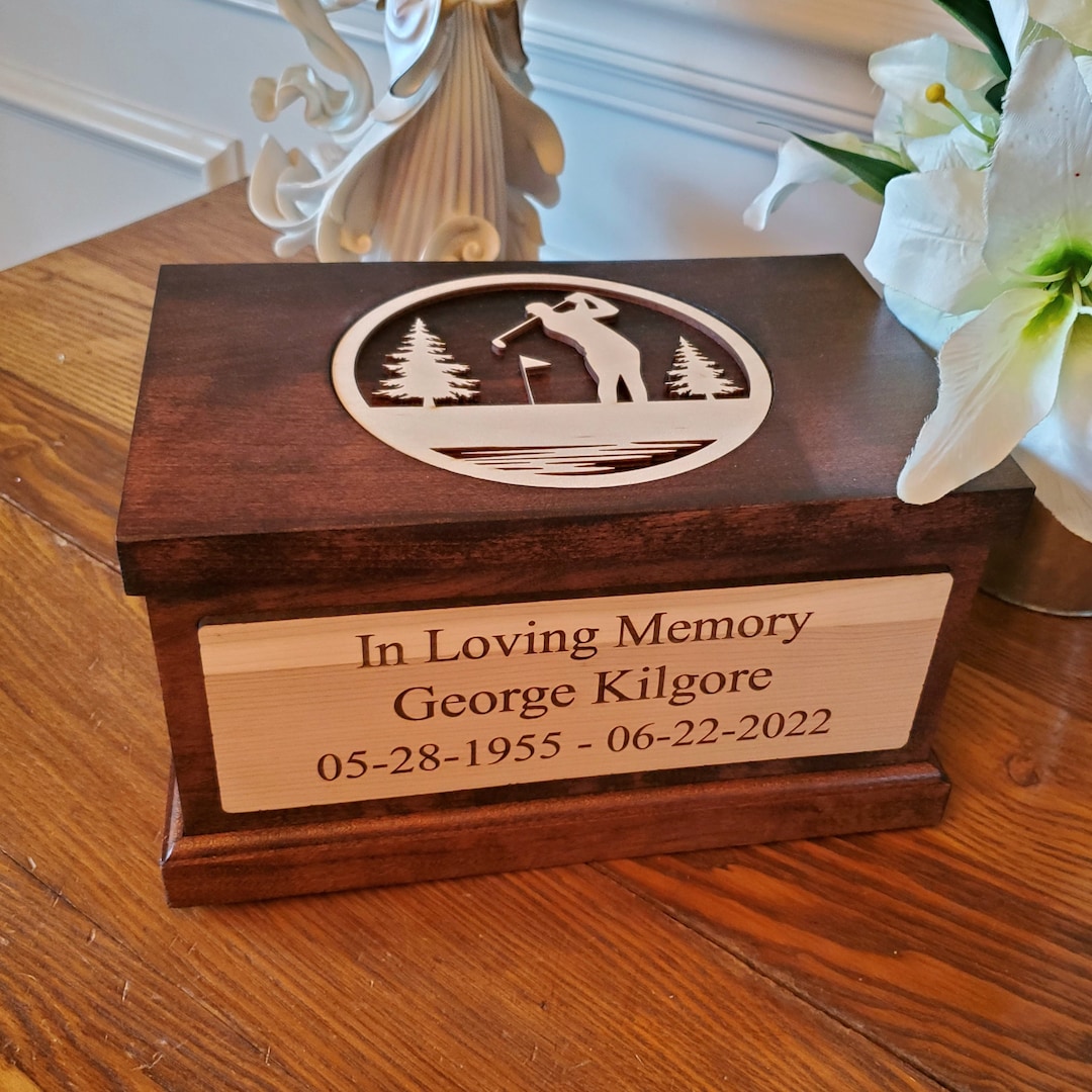 Golf Cremation Urns for Human Ashes Personalized Tee Time Urn Hole in