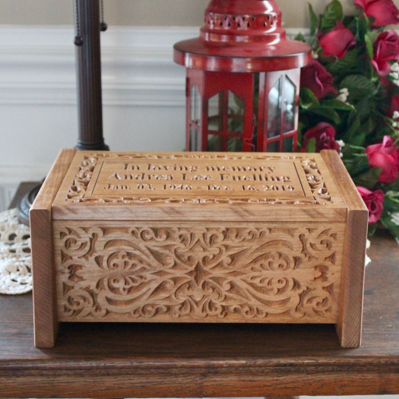 Funeral Cremation Urn Ashes Box Human Ashes Wooden Memorial Box Cremation Casket 