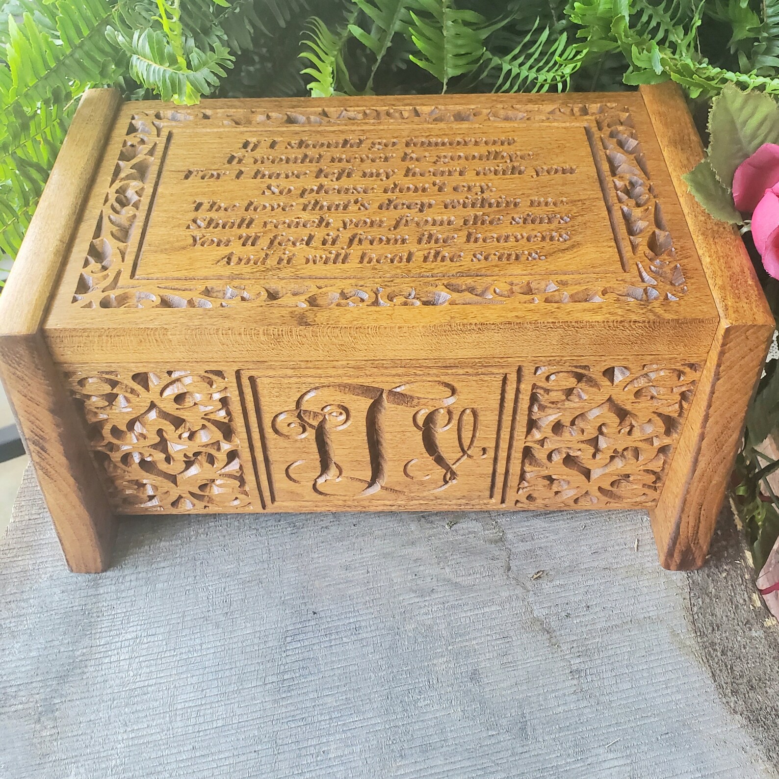 Monogram Urns Custom Wood Urns For Humans Personalized Etsy