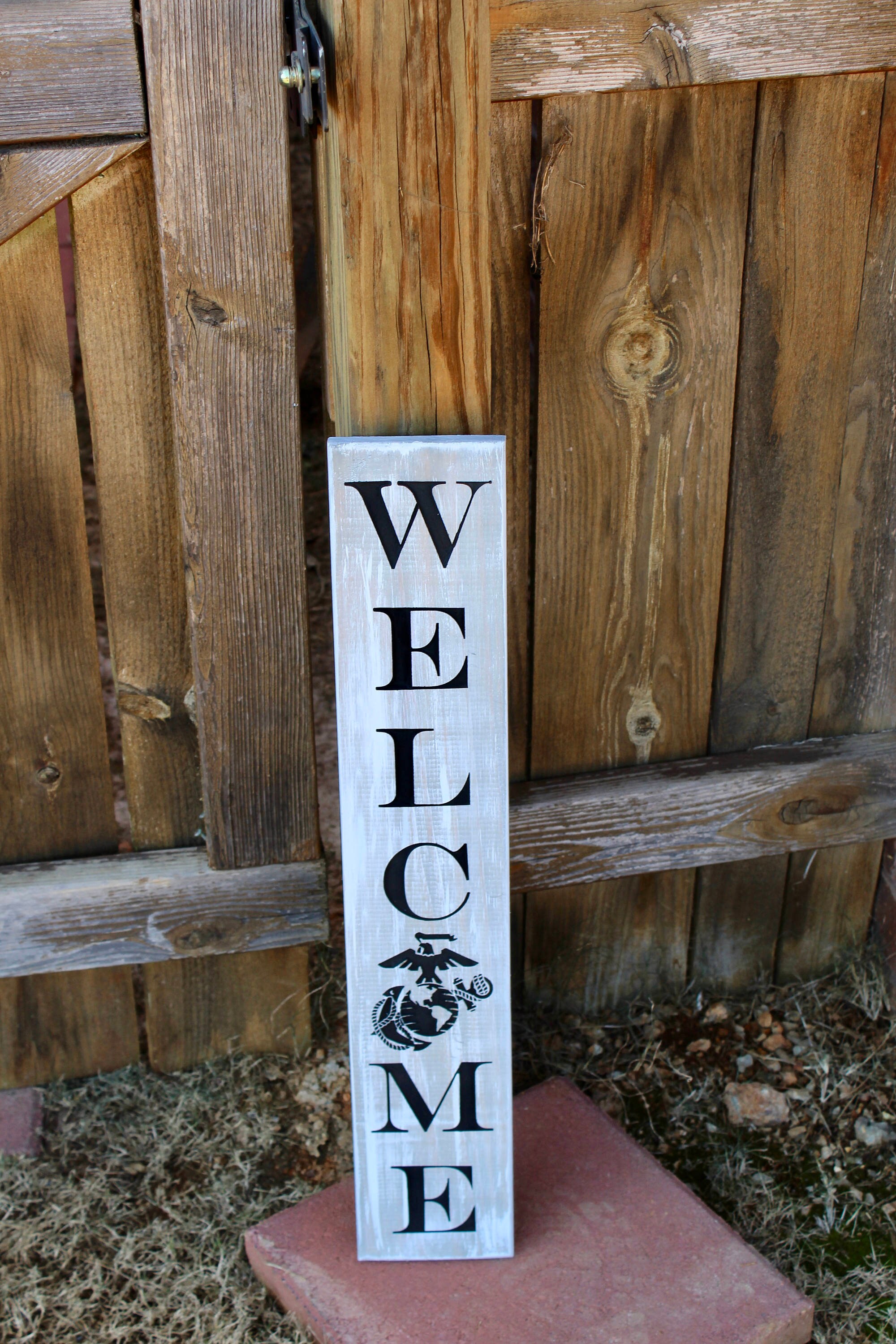 Marine Corps Welcome Sign, Welcome Sign, Rustic USMC, Carved