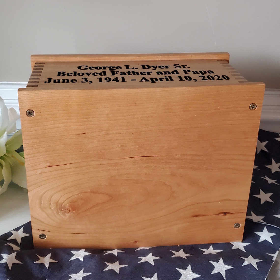Marine Corps Urn Wooden Military Cremation Urn for Burial Etsy