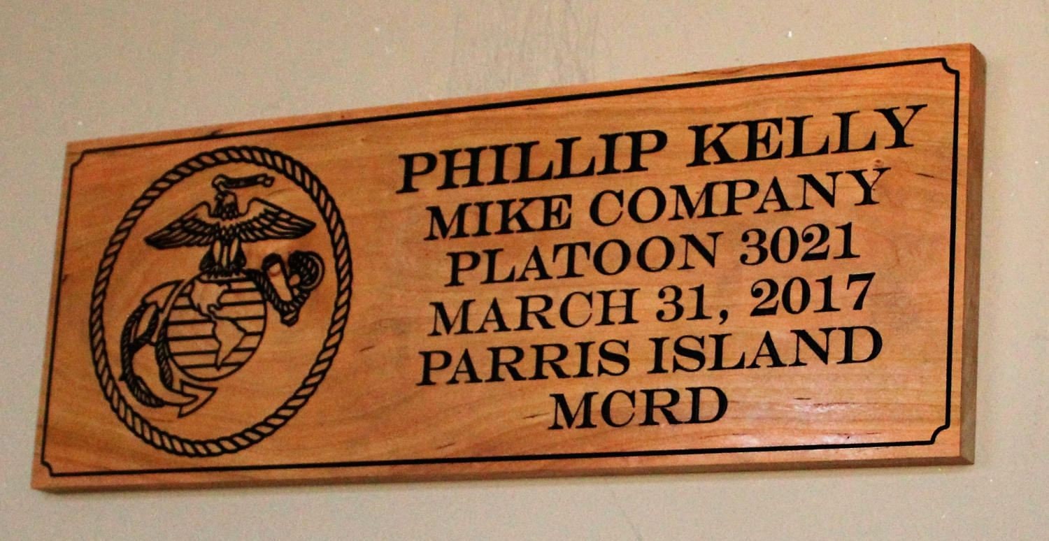 Marine Corps Boot Camp Graduation Gift Carved Wood Plaque Etsy