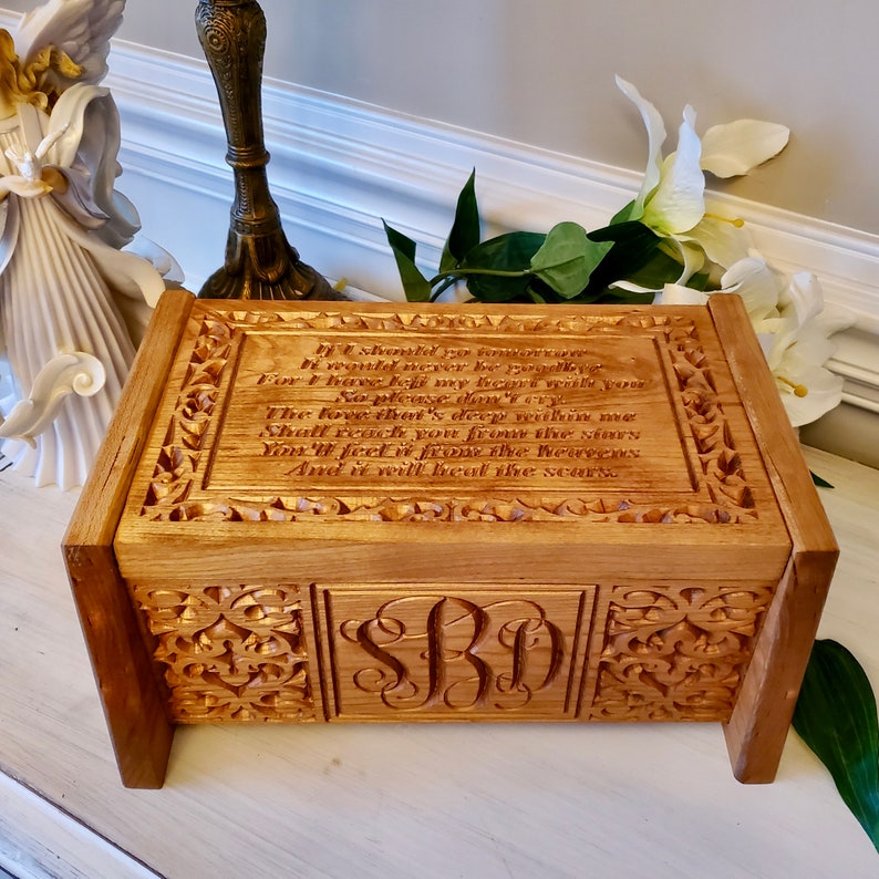 Monogram Urns Custom Wood Urns For Humans Personalized Etsy