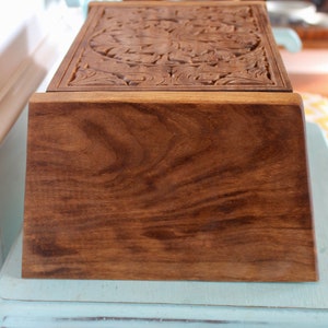 Wooden Urn For Human Ashes Wooden Memorial Box Carved Keepsake Cremation Urns Cremation Boxes For Burial Ornate Box image 7