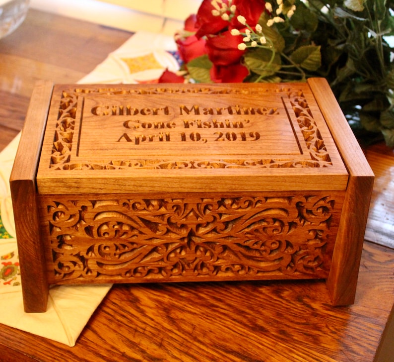 Personalized Wooden Urn For Human Ashes Wooden Memorial Box Etsy
