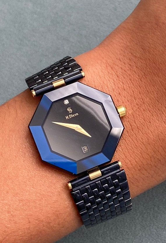 Vintage Ladies H. Stern Octagon Blue Sapphire Watch With Diamond Etsy Canada