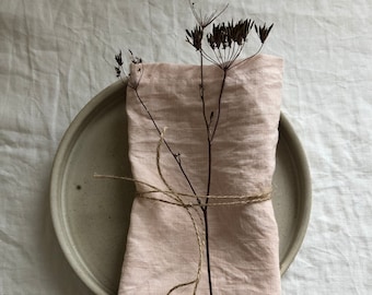 Hand dyed Blush Linen napkins Natural linen Styling Softened linen gifts Plant dyed linen Eco homeware Foraged Nature inspired Scandihome