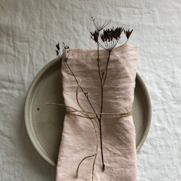 Hand dyed Blush Linen napkins Natural linen Styling Softened linen gifts Plant dyed linen Eco homeware Foraged Nature inspired Scandihome