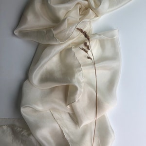 Botanical bridal silk scarf Naturally dyed scarf Plant dyed organic silk accessories Wedding scarf women Summer beach blush nature scarf image 7