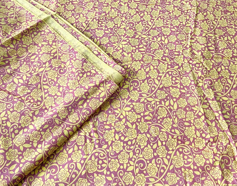 Small Roses Print Cotton Fabric, Fabric with Glitter, Small Floral, Dress Sewing Fabric, 44 Inch Wide, sold by half yard image 1