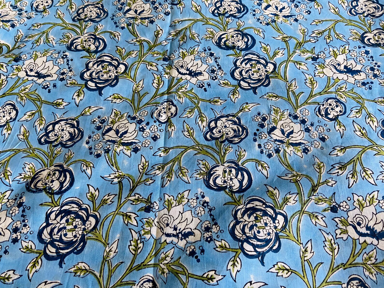 Floral Block Print Cotton Fabric Lightweight Cotton Fabric Etsy