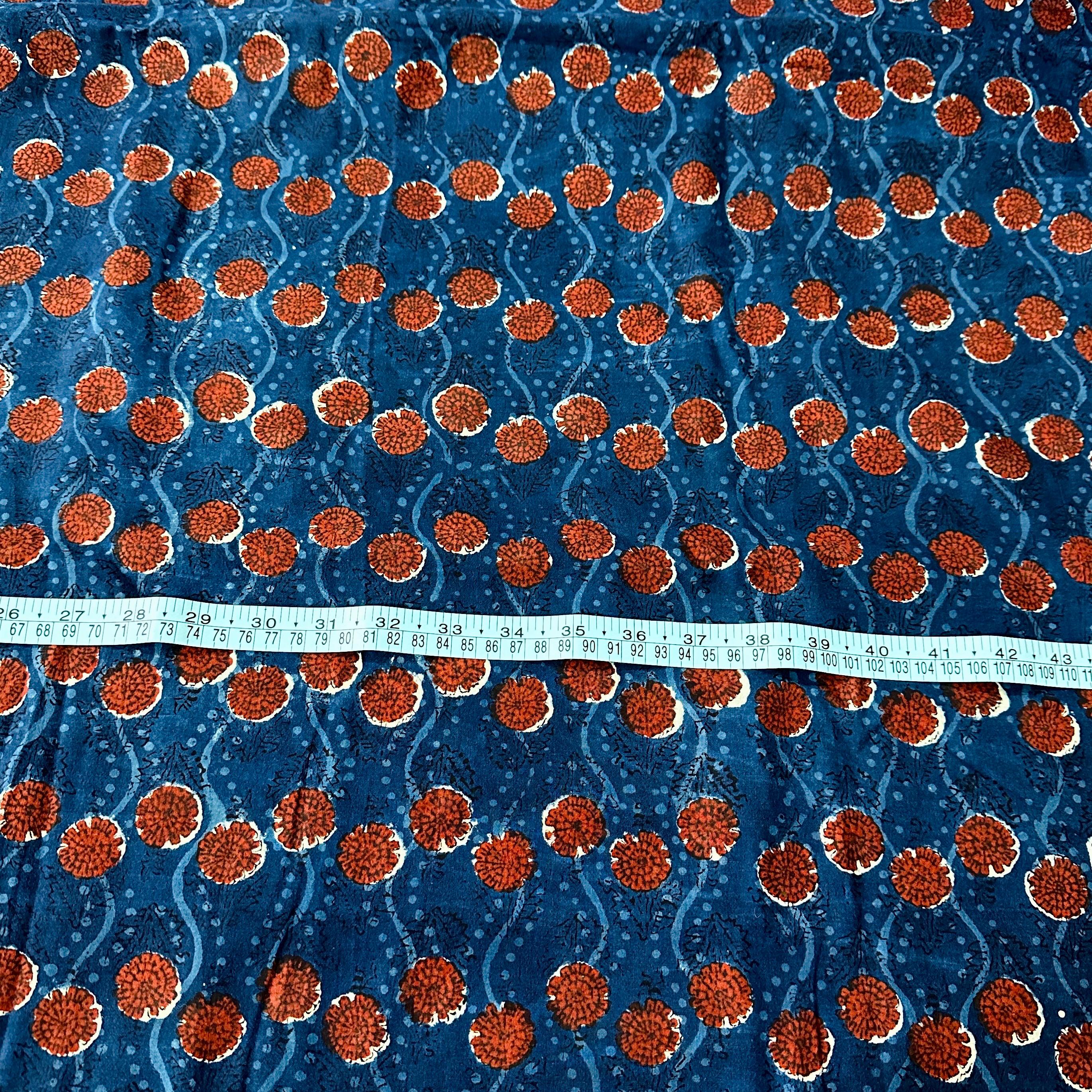 INDIGO PHOOL — RED BLOOM HAND BLOCK KURTI SET