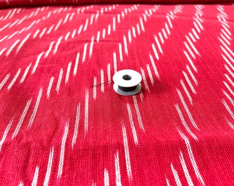 Red Ikat Hand Woven Cotton Fabric: 44 Inches Wide, Dressmaking, Sewing, Quilting, Crafting