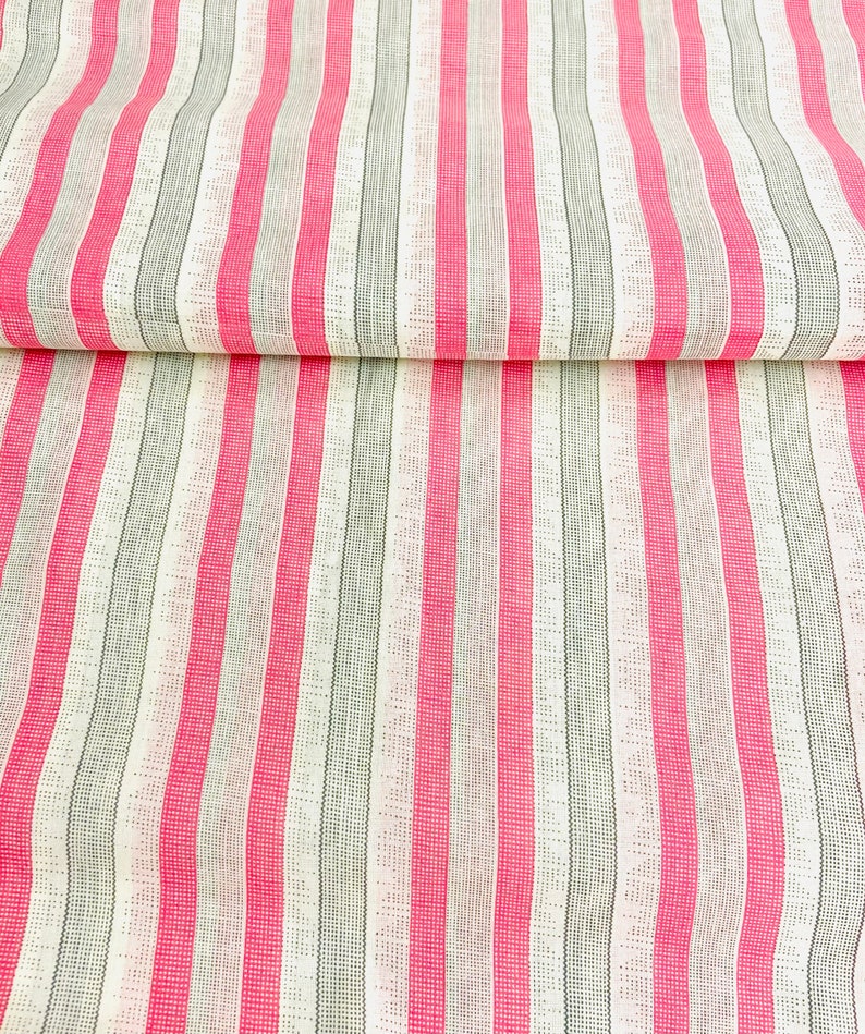 Wide Striped Cotton Fabric Dress Fabric Lightweight Cotton Etsy