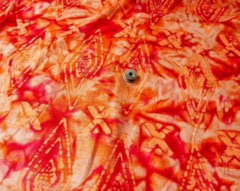 Orange Shibori Tie Dye Cotton Fabric for Dressmaking Sewing Quilting  44 Inches Wide, Sold by Half Yard