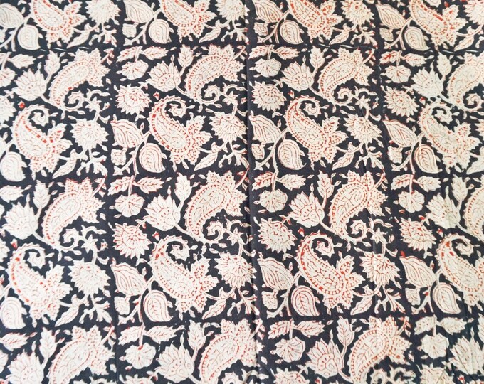 Pink Paisley Hand Block Print Cotton A-Line Kurta