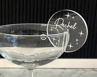 Custom Disco Escort Card Drink Markers | Disco Ball Wedding Decor | 70s party | Disco Bachelorette Party Decor |  Stemless Drink Stirrer