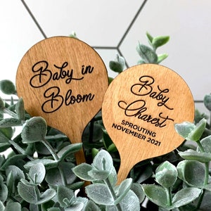 Custom Baby Shower Plant Label Favors | Baby in bloom | Personalized Baby Shower Decor | Garden Theme Baby Shower