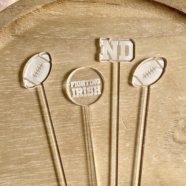 Notre Dame Drink Stirrers | Fighting Irish | College Football | ND Tailgate decor | Personalized Wedding Favor | swizzle stick